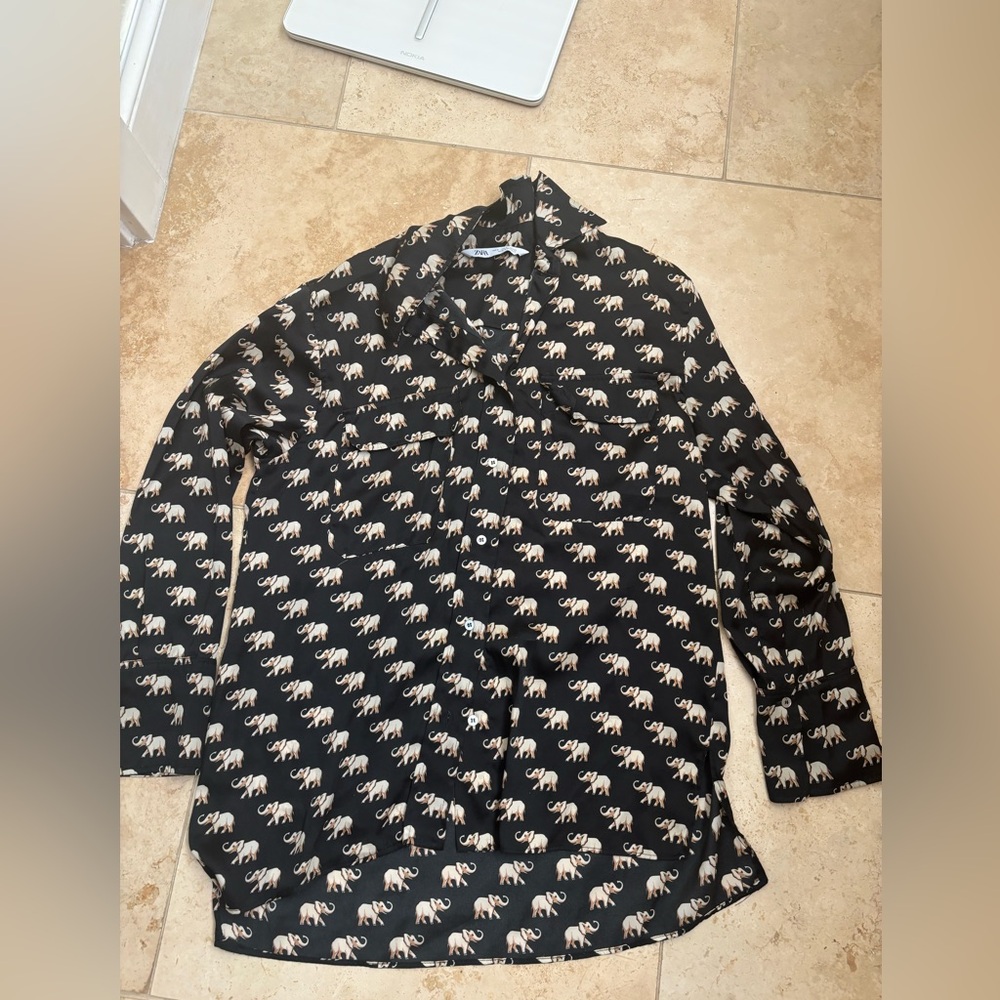 Zara elephant print blouse- longer in length (almost tunic), size small